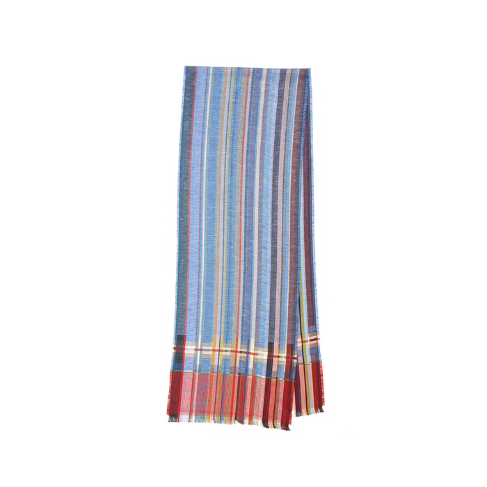 Eyck Silk Linen Blue Scarf