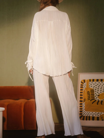 Hazel Blues® |  Button Up Long Sleeve Top and Pants Set