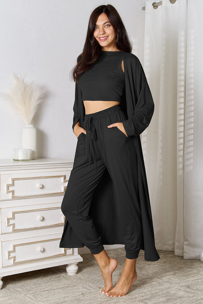 Hazel Blues® |  Tank, Pants, and Cardigan Set with Pockets