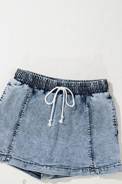 Hazel Blues® |  Drawstring High Waist Pocketed Denim Shorts