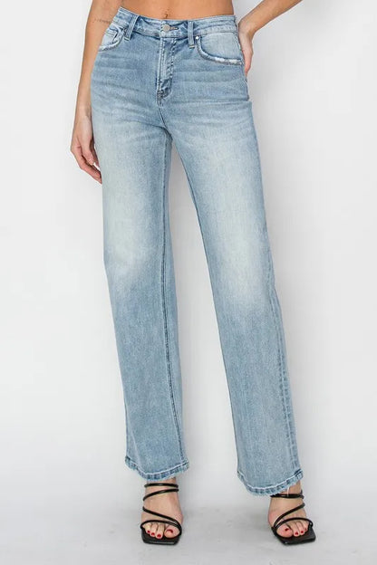 Hazel Blues® |  RISEN High Rise Straight Jeans