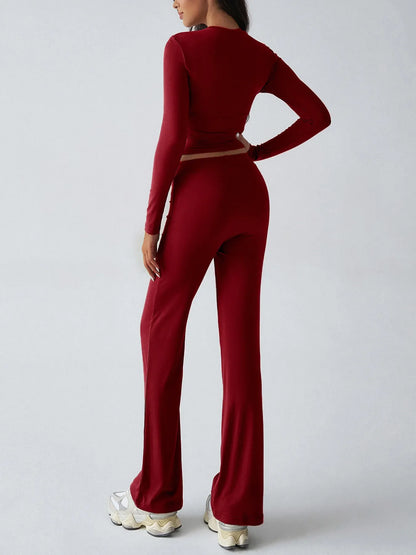 Hazel Blues® |  Round Neck Long Sleeve Top and Pants Set