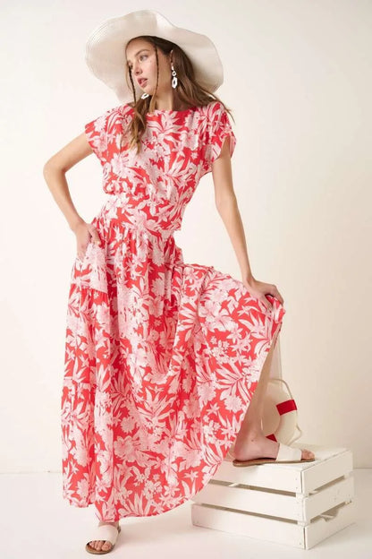 Hazel Blues® |  Mittoshop Tropical Print Top and Skirt Set