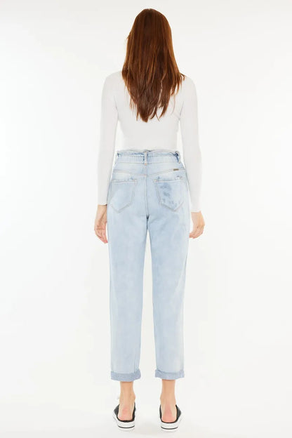 Hazel Blues® |  Kancan Open Pack Paperbag Mom Jeans