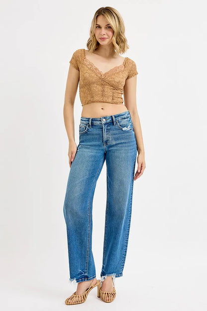 Hazel Blues® | RISEN Mid Rise Baggy Jeans