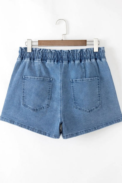 Hazel Blues® |  Drawstring High Waist Denim Shorts with Pockets