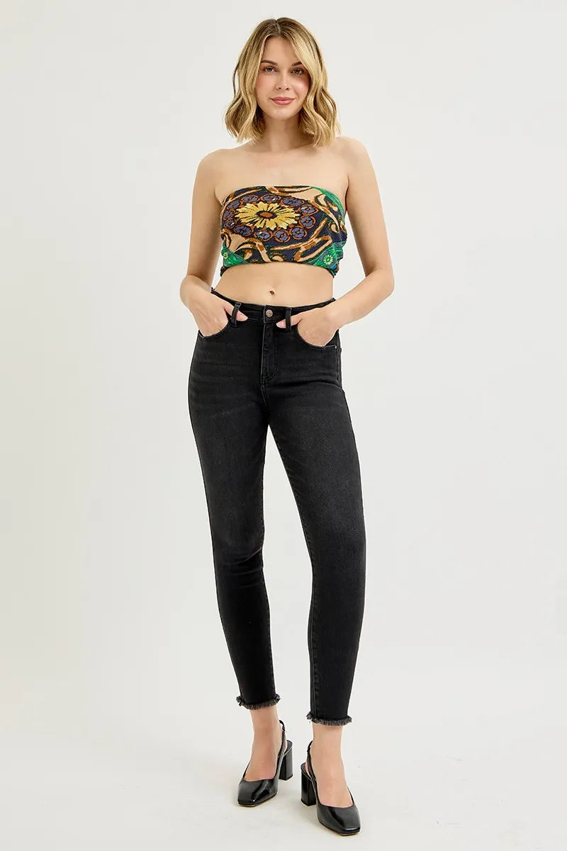 Hazel Blues® | RISEN Tummy Control High Rise Adjustable Waist Skinny Jeans