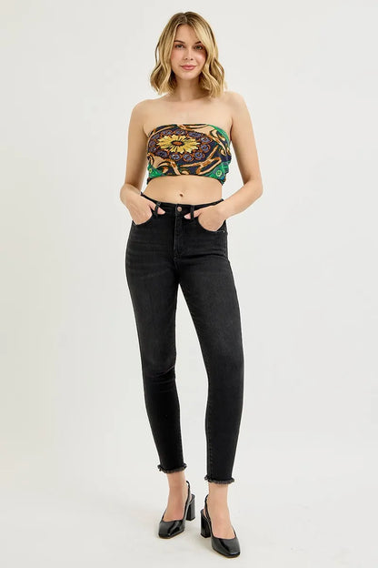 Hazel Blues® | RISEN Tummy Control High Rise Adjustable Waist Skinny Jeans