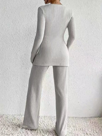 Hazel Blues® |  Surplice Long Sleeve Top and Pants Set