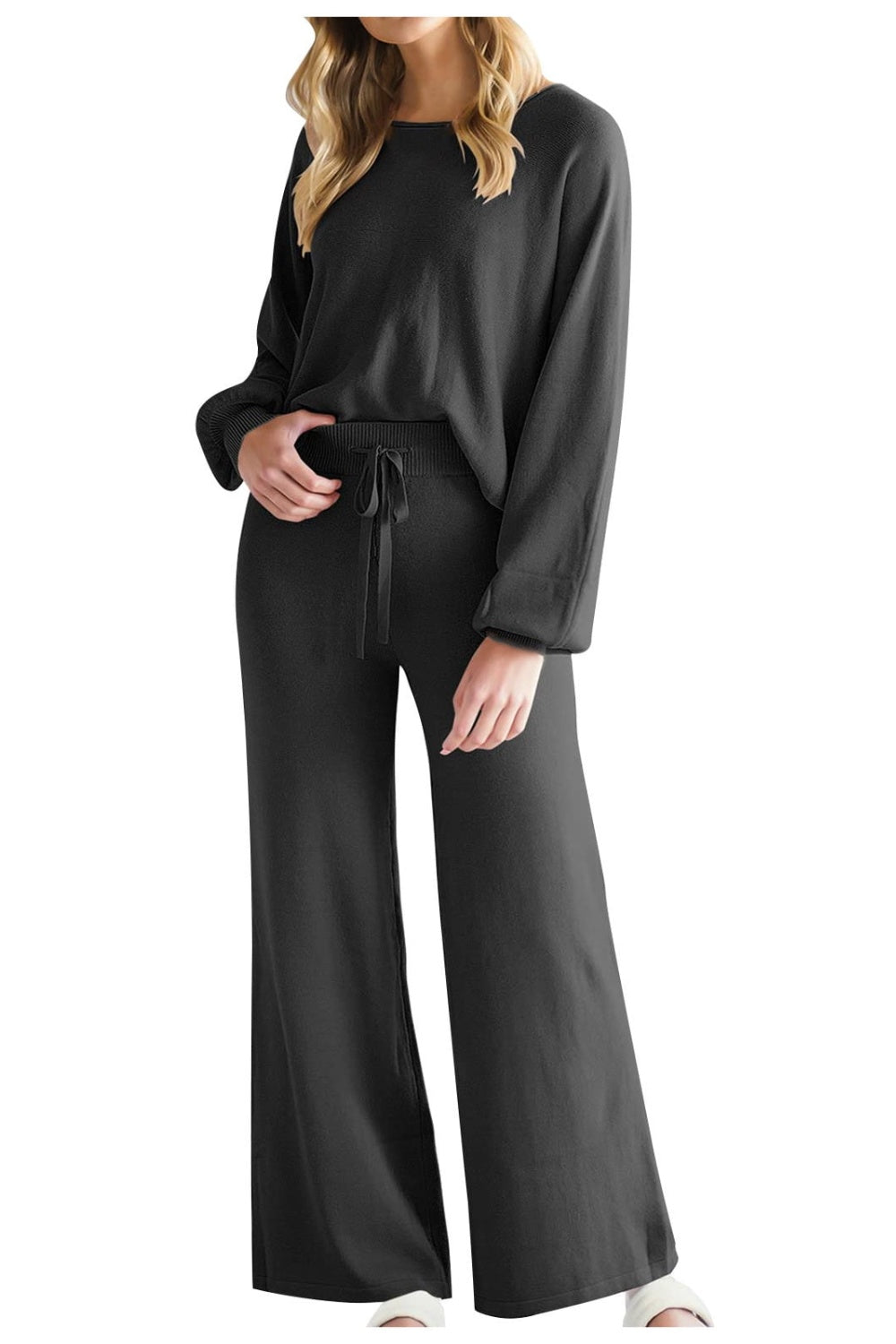 Hazel Blues® |  Round Neck Long Sleeve Top and Pants Set