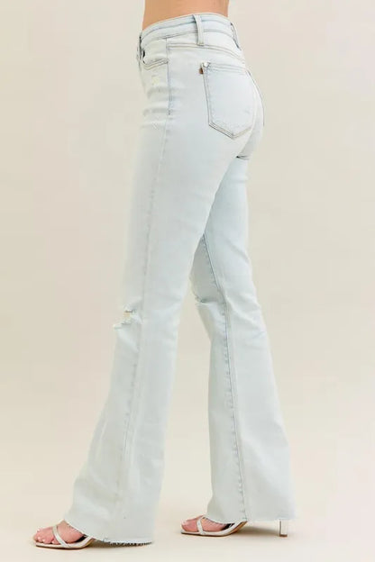 Hazel Blues® | Judy Blue Destroy & Fray Hem Bootcut Jeans