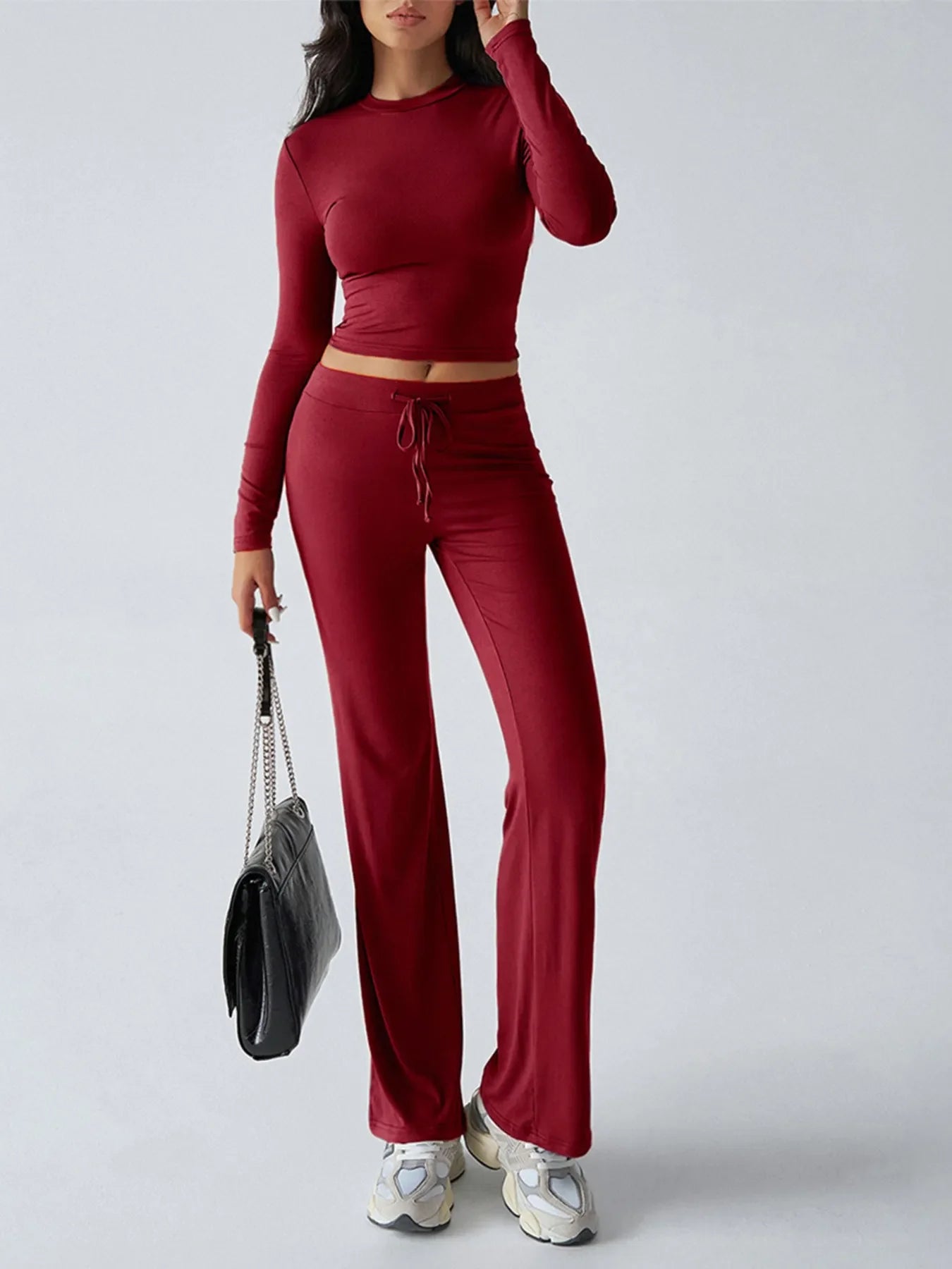 Hazel Blues® |  Round Neck Long Sleeve Top and Pants Set