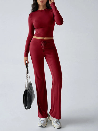Hazel Blues® |  Round Neck Long Sleeve Top and Pants Set