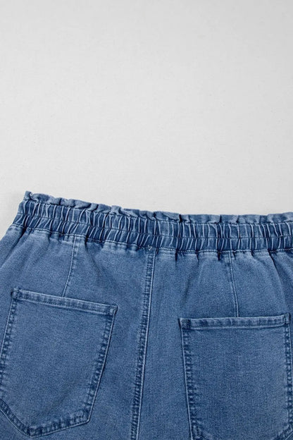 Hazel Blues® |  Drawstring High Waist Denim Shorts with Pockets