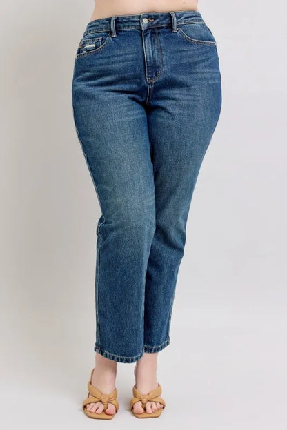 Hazel Blues® | Judy Blue High Waisted Rigid Magic Non-destroy Straight Leg Jeans