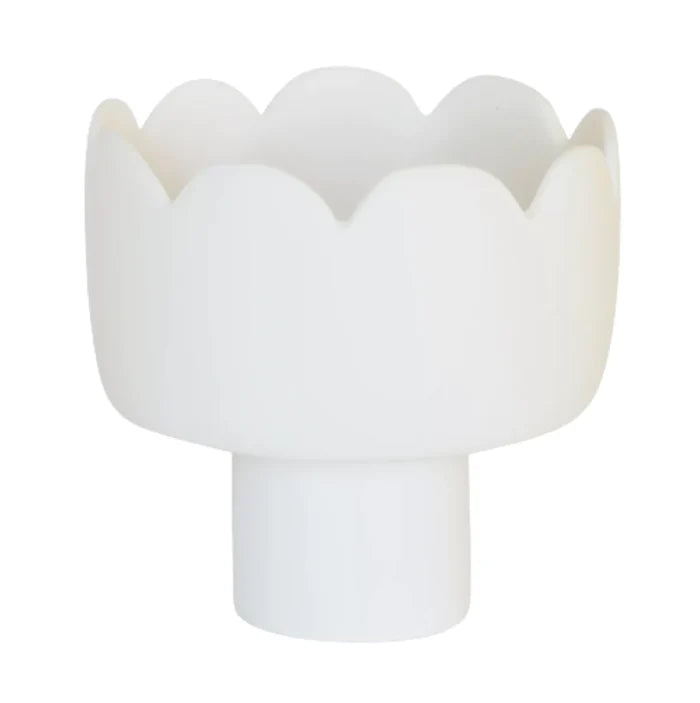 FLEUR SMALL PEDESTAL BOWL IN WHITE