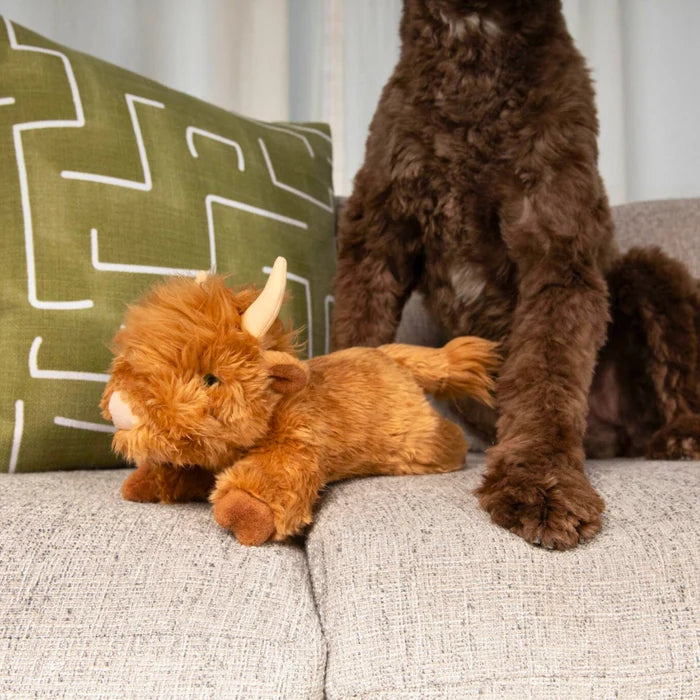 Fluff & Tuff Shaggy The Highland Cow Dog Toy