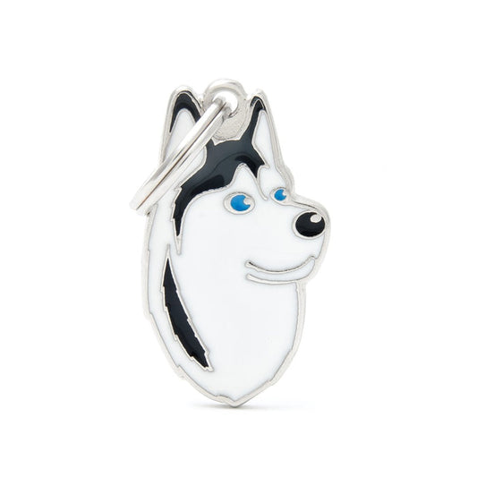 Friends Black and White Husky ID Tag - MyFamily - Dog.Dog.Cat.