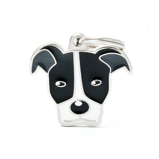 Friends Black and White Pitbull ID Tag - MyFamily - Dog.Dog.Cat.
