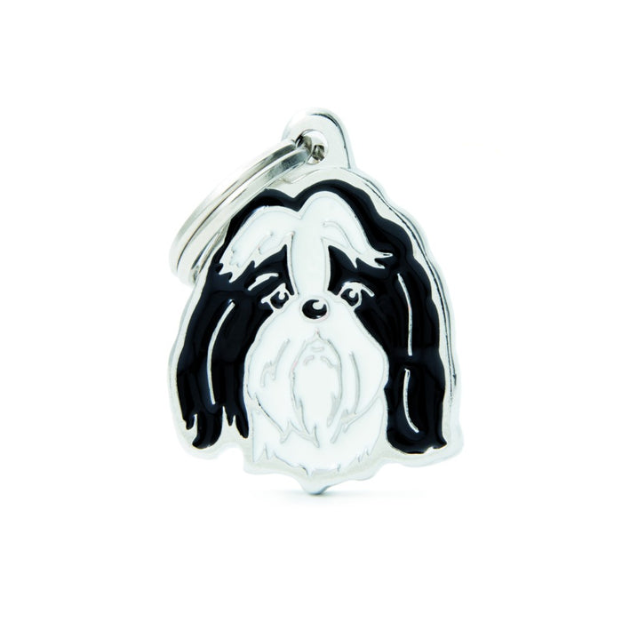 Friends Shih Tzu Black and White ID Tag - MyFamily - Dog.Dog.Cat.