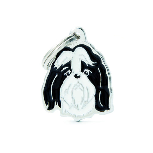 Friends Shih Tzu Black and White ID Tag - MyFamily - Dog.Dog.Cat.