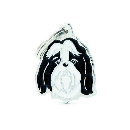 Friends Shih Tzu Black and White ID Tag - MyFamily - Dog.Dog.Cat.