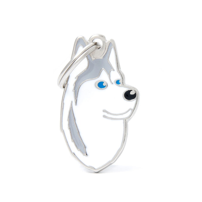Friends Siberian Husky  White and Grey   ID Tag - MyFamily - Dog.Dog.Cat.