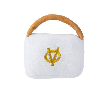 Haute Diggity Dog - White Chewy Vuiton Purses Squeaker Dog Toy - Dog.Dog.Cat.