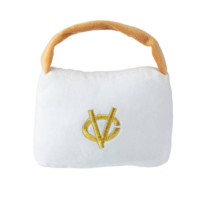 Haute Diggity Dog - White Chewy Vuiton Purses Squeaker Dog Toy - Dog.Dog.Cat.