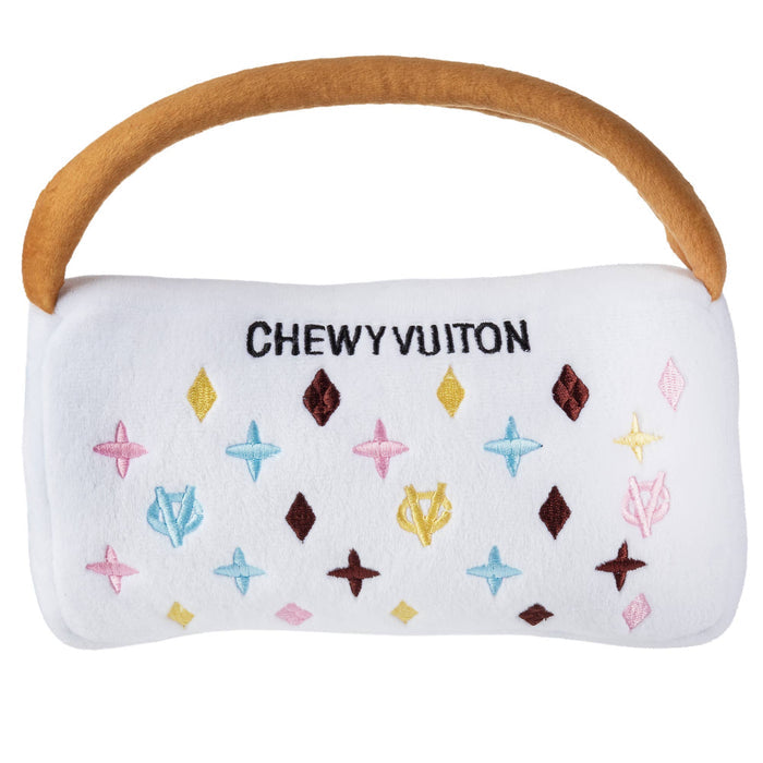 Haute Diggity Dog - White Chewy Vuiton Purses Squeaker Dog Toy - Dog.Dog.Cat.