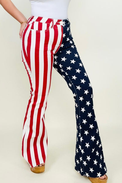 Hazel Blues® |  Judy Blue High Waist American Flag Print Flare Jeans