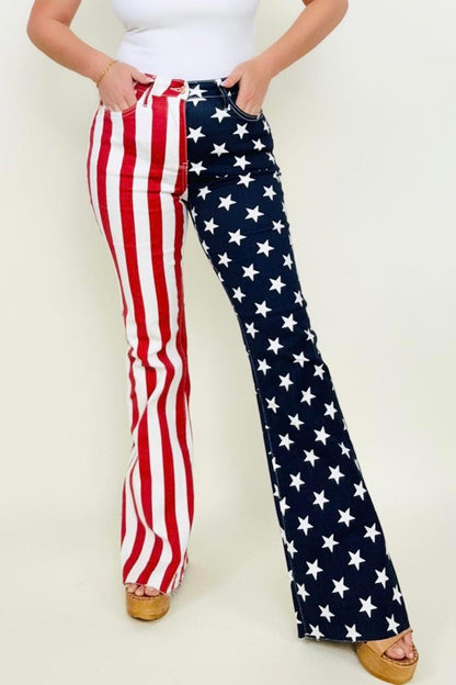 Hazel Blues® |  Judy Blue High Waist American Flag Print Flare Jeans