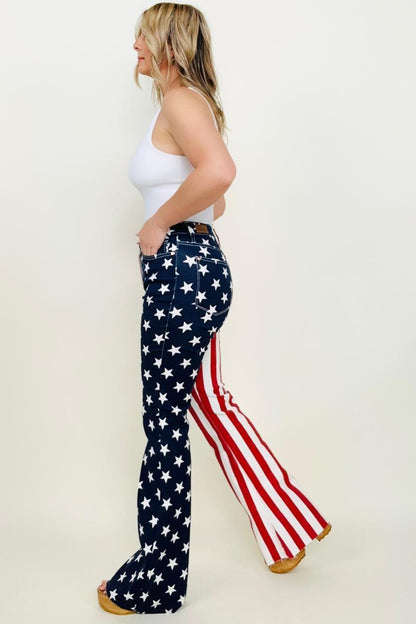 Hazel Blues® |  Judy Blue High Waist American Flag Print Flare Jeans