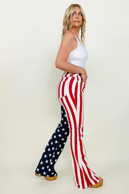 Hazel Blues® |  Judy Blue High Waist American Flag Print Flare Jeans