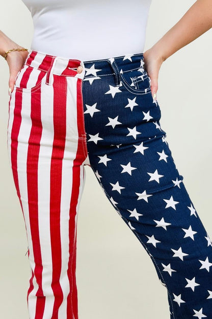 Hazel Blues® |  Judy Blue High Waist American Flag Print Flare Jeans