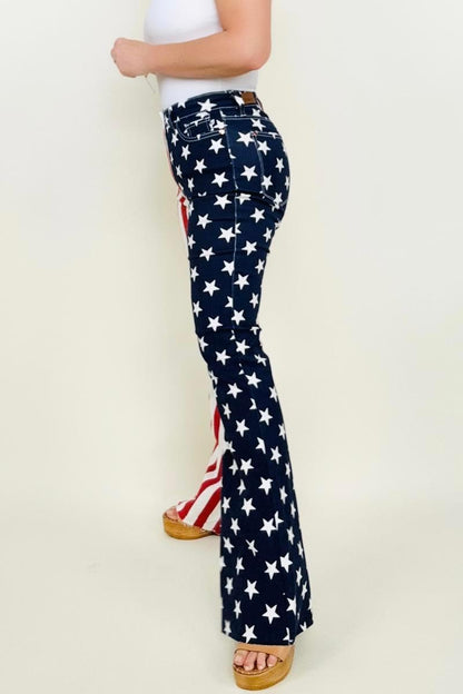Hazel Blues® |  Judy Blue High Waist American Flag Print Flare Jeans
