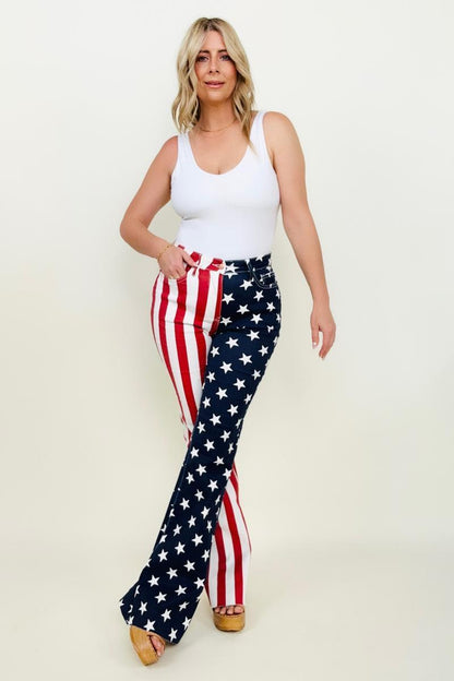 Hazel Blues® |  Judy Blue High Waist American Flag Print Flare Jeans