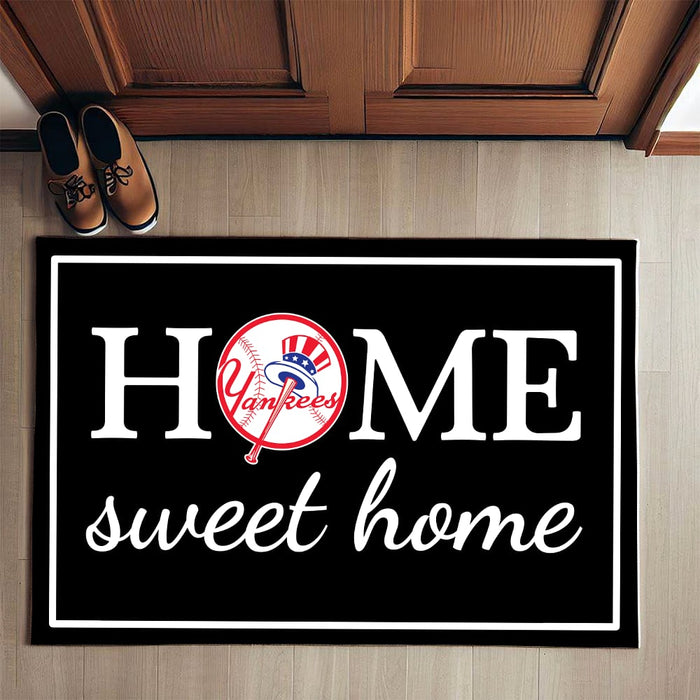 Home Sweet Home - New York YK Baseball - Anti Slip Indoor Doormat
