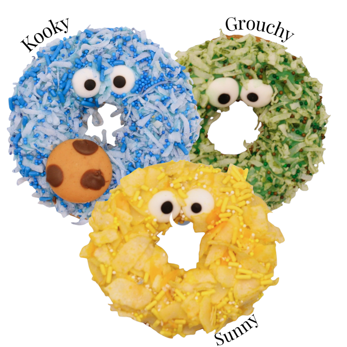 K9 Granola Factory - Gourmet Donut, Monster Mutts Sunny Daze Doggie Donuts - Dog.Dog.Cat.