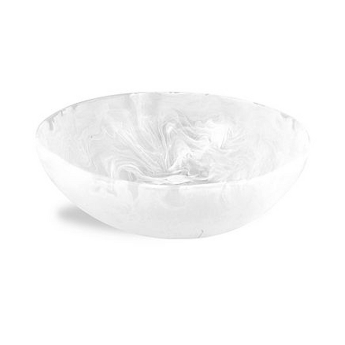 LARGE WAVE BOWL IN WHITE SWIRL