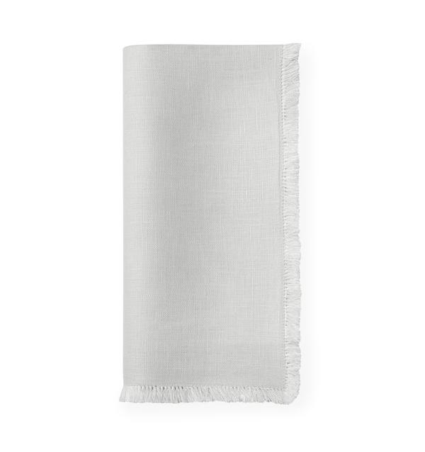 LINEN NAPKIN WITH FRINGE IN WHITE