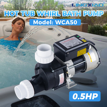 LINGXIAO 0.5HP Spa & Whirlpool Bathtub Pump 110-120V | 71GPM | LX Motor | WCA50