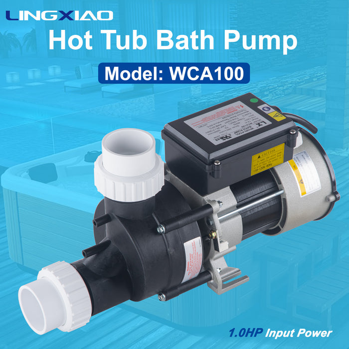 LINGXIAO 0.75HP Spa & Whirlpool Bathtub Pump 110-120V | 77GPM | LX Motor | Model WCA75