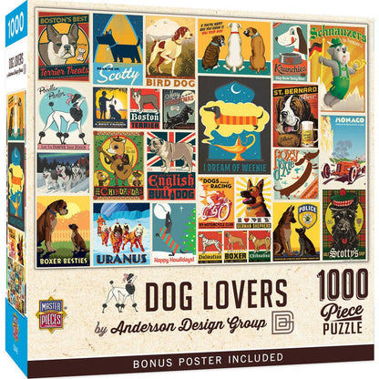 Masterpieces Puzzles - Vintage Dog Breed Posters 1000 Piece Puzzle