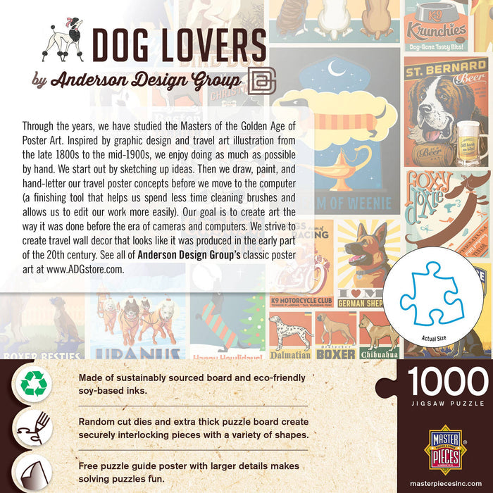 Masterpieces Puzzles - Vintage Dog Breed Posters 1000 Piece Puzzle