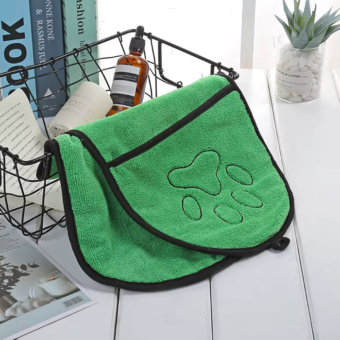 Microfiber Dog Drying Towel with Hand Pockets - Dog.Dog.Cat.