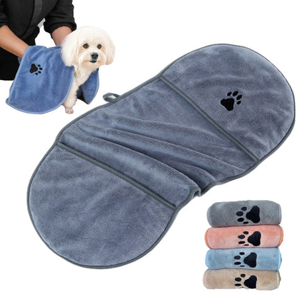 Microfiber Dog Towel with Hand Pockets - Dog.Dog.Cat.