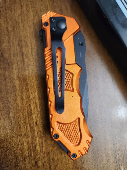 Milspec USA Orange EMS Pocket Knife YC-S-8310-EMS