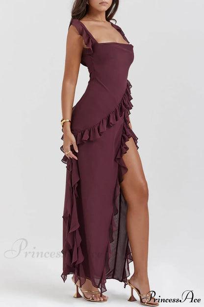 Mulberry Ruffle Maxi Dress