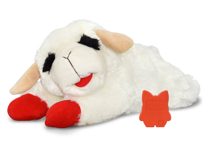 Pet Palette Distribution - Multipet Lamb Chop Love with Heartbeat Plush Dog Toy 16" - Dog.Dog.Cat.